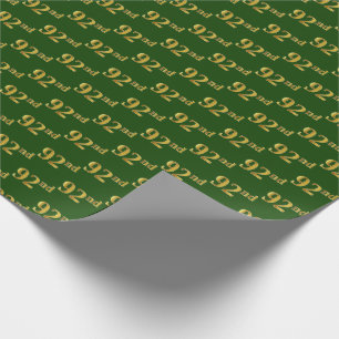 Papier Cadeau Green, Faux Gold 92e (Quatre-vingt-douzième)