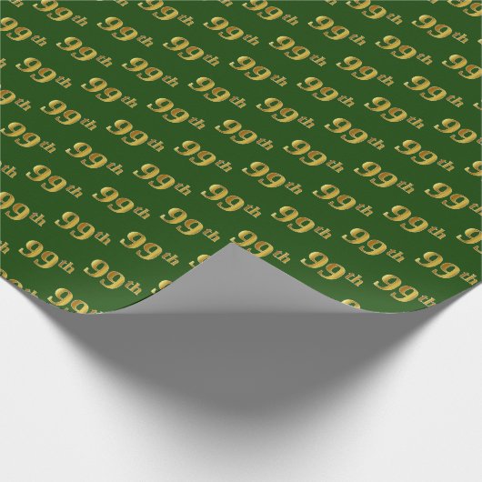 Papier Cadeau Green, Faux Gold 99e (Quatre-vingt-dix-neuvième) (Coin)