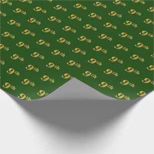 Papier Cadeau Green, Faux Gold 9th (Neuvième) Event