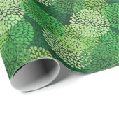 Papier Cadeau Green floral (Coin rond)