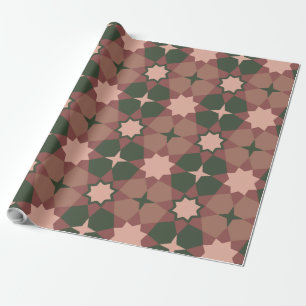 Papier cadeau Green Floral Star Rose