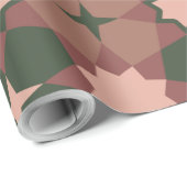 Papier cadeau Green Floral Star Rose (Coin rond)