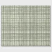 Papier Cadeau Green Gingham Plaid Wrapping Paper (Plat)