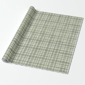 Papier Cadeau Green Gingham Plaid Wrapping Paper (Déroulé)