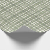 Papier Cadeau Green Gingham Plaid Wrapping Paper (Coin)