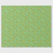 Papier Cadeau Green & Gold Floral Wrapping Paper (Plat)
