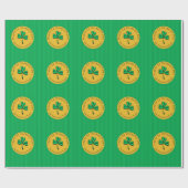 Papier Cadeau Green & Gold Happy St Patrick's Day Green Striped (Plat)