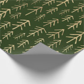 Papier Cadeau Green Gold Holiday Tree Motif (Coin)