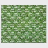 Papier Cadeau Green Grass Joyeux anniversaire (Plat)