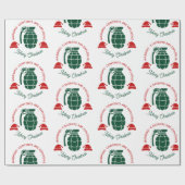 Papier Cadeau Green Grenade Christmas Wrapping Paper (Plat)