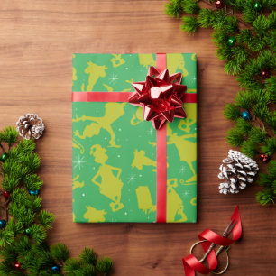 Papier Cadeau Green Grinch Motif de patinage sur glace