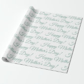 Papier Cadeau Green Happy Mother's Day Script Holiday (Déroulé)