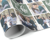 Papier Cadeau Green Ho Ho Ho Joyeux Noël - 3 Photos (Coin rond)