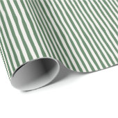 Papier Cadeau Green & Ivory Wonky Stripes (Coin rond)