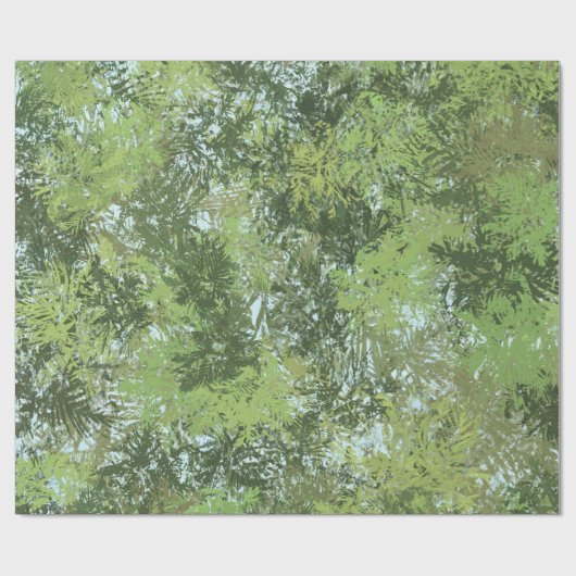 Papier Cadeau Green Leaf Trees With Blue Sky Peaking Through Art (Plat)