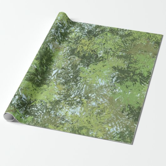 Papier Cadeau Green Leaf Trees With Blue Sky Peaking Through Art (Déroulé)