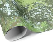 Papier Cadeau Green Leaf Trees With Blue Sky Peaking Through Art (Coin rond)