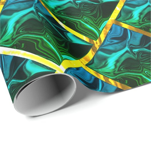 Papier Cadeau Green like emerald under la golden grating ? (Coin rond)
