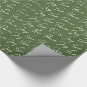 Papier Cadeau Green Love Peace Joy Christmas Wrapper Paper (Coin)