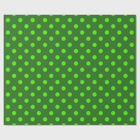 Papier Cadeau Green On Dark Green Polka Dots Pattern Design  (Plat)