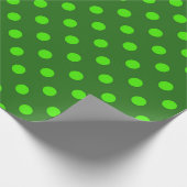 Papier Cadeau Green On Dark Green Polka Dots Pattern Design  (Coin)