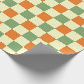 Papier Cadeau Green Orange Brown À damiers En vichy Motif (Coin)