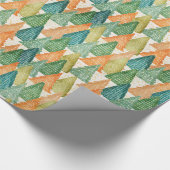 Papier Cadeau Green Orange Minimal Tendance PINE TREE NOËL (Coin)