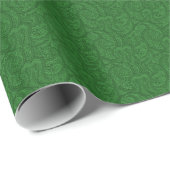 Papier Cadeau Green Paisley (Coin rond)