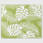 Papier Cadeau Green Palm Feuille Rainforest Motif (Plat)