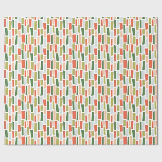 Papier Cadeau Green Peach Orange Broken Rectangle Mosaic Pattern (Plat)