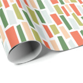 Papier Cadeau Green Peach Orange Broken Rectangle Mosaic Pattern (Coin rond)