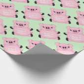 Papier Cadeau Green Pig Baby (Coin)