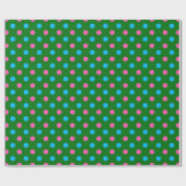 Papier Cadeau Green Pink Blue Polka Dot Pattern (Plat)
