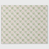 Papier Cadeau Green Pink Plaid Stripes Birthday (Plat)