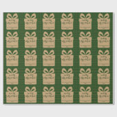 Papier Cadeau Green Plaid Christmas Festive Pattern -  (Plat)