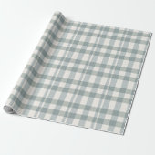 Papier Cadeau Green Plaid En vichy Country Farmhouse Simple (Déroulé)