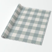 Papier Cadeau Green Plaid En vichy Country Farmhouse Simple (Déroulé)