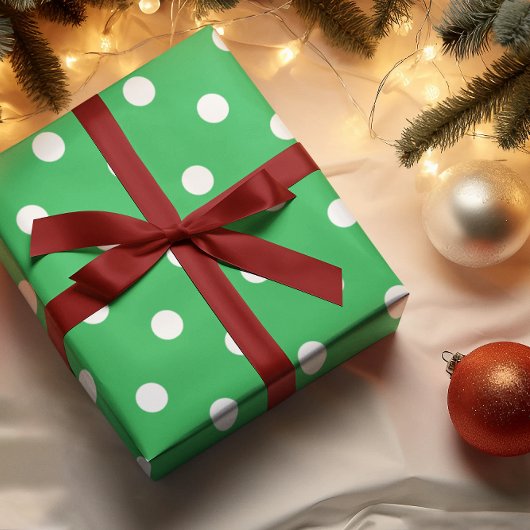 Papier Cadeau Green Polka