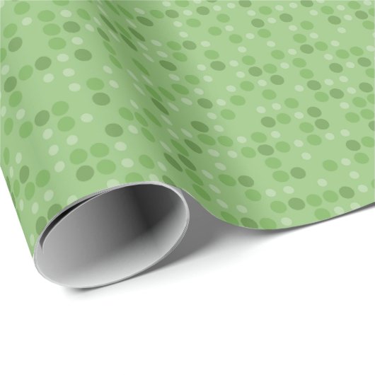 Papier Cadeau Green Polka Dots (Coin rond)