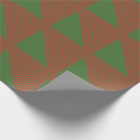 Papier Cadeau Green Red Noël Motif Triangle Tree Holiday (Coin)