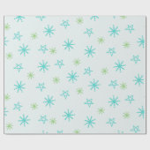 Papier Cadeau Green Shades Festive Stars Noël moderne (Plat)