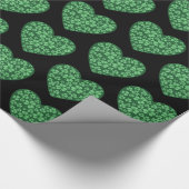 Papier Cadeau Green Shamrock Heart St Patrick's Day (Coin)