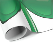 Papier Cadeau Green Shamrock Three-Leaf Clover (Coin rond)