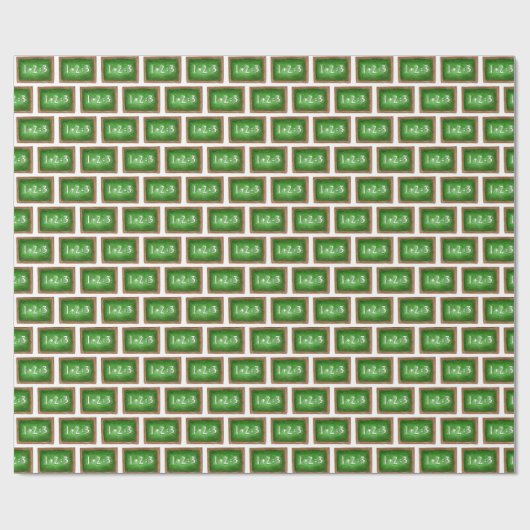 Papier Cadeau Green Slate Chalkboard Math Enseignant Classe (Plat)