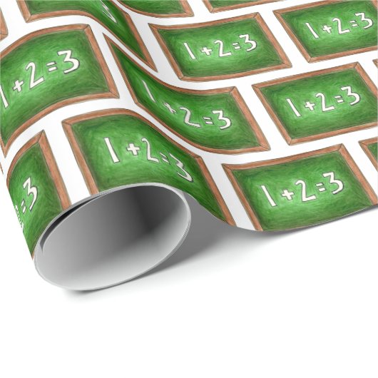 Papier Cadeau Green Slate Chalkboard Math Enseignant Classe (Coin rond)