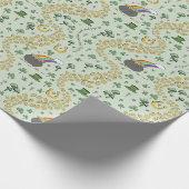 Papier Cadeau Green St. Patrick's Day Leprechaun Pot d'or (Coin)