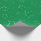 Papier Cadeau Green Stars Wrapping Paper (Coin)
