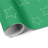 Papier Cadeau Green Stars Wrapping Paper (Coin rond)