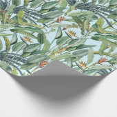 Papier Cadeau Green Tropical Jungle Banana Tree Strelitzia (Coin)