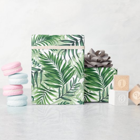 Papier Cadeau Green Tropical Palm & Monstera Feuille (Baby Shower)